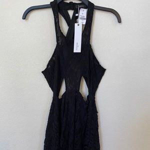 NWT LF Millau Black Lace Cut-Out Minidress